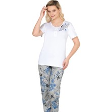 Kısa Kol Yazlık Pamuklu Pijama Takımı Alperi 78-51