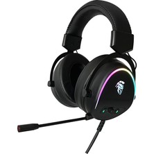 Throne Zen Aura Hi-Fi 7.1 Surround 50MM Sürücü Enc Mikrofon (Gürültü Engelleyici) USB Rgb Gaming Oyuncu Kulaklığı - Siyah