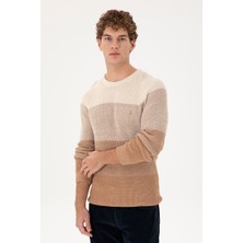 U.S. Polo Assn. Erkek Slim Fit Bisiklet Yaka Camel Kazak 50293017-VR015