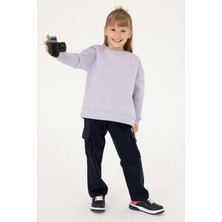 U.S. Polo Assn. Kız Çocuk Lila Şardonlu Bisiklet Yaka Basic Sweatshirt 50297451-VR034