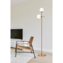 Woodhub Günay 2li Eskitme Beyaz Camlı Modern Dekoratif Tasarım Oturma Odası-Salon Lambader