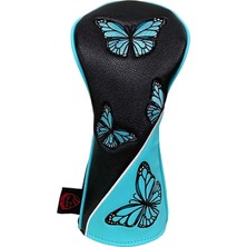 Eakren Siyah Sürücü Için Golf Ahşap Headcovers Koruma Kol Kelebek Desen Kulübü Başkanı Kapak (Yurt Dışından)