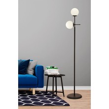Woodhub Günay 2li Siyah Beyaz Camlı Modern Dekoratif Tasarım Oturma Odası-Salon Lambader