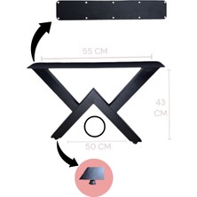 Venna Home 43CM-2'LI Demir Masa Ayak, Demir Ayak , Dresuar Ayağı, Masa Ayağı, Demir Ayaklar, Masa Ayakları