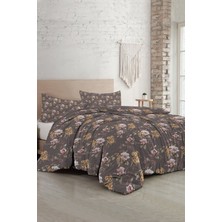 Çift Kişilik Sık Dokuma Pamuk Saten 3D Özel Tasarım Retro Flowers Luxury Nevresim Takımı