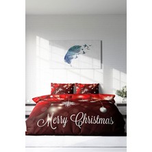 Çift Kişilik Lastikli Çarşaflı Pamuk Saten Ny Flake Nevresim Takımı