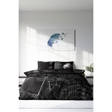 Çift Kişilik Lastikli Çarşaflı Pamuk Saten Night City Nevresim Takımı