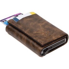 Newish Polo Erkek Mekanizmalı Kartlık ve Cüzdan newpolo020 - Kahverengi