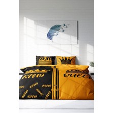 Çift Kişilik Lastikli Çarşaflı Pamuk Saten King-Queen Nevresim Takımı