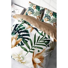 Çift Kişilik Sık Dokuma Pamuk Saten 3D Özel Tasarım Soft Tropik Nevresim Takımı