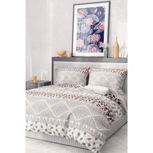 Pamuk Saten Lastikli Çarşaf Deluxe Çift Kişilik 3D Flu Nevresim Takımı