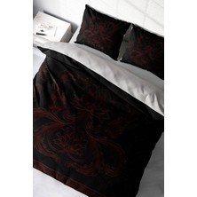 Çift Kişilik Sık Dokuma Pamuk Saten 3D Özel Tasarım Black Baroque Nevresim Takımı