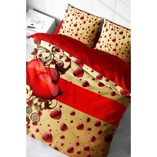 Doğal Pamuk Çift Kişilik 3D Digital Sevgililer Günü Vı Nevresim Takımı