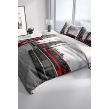 London 3D Pamuk Saten Çift Kişilik Nevresim Seti Nevresim Takımı