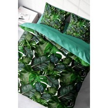 Çift Kişilik Sık Dokuma Pamuk Saten 3D Özel Tasarım Green Forest Nevresim Takımı