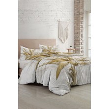 Lastikli Çarşaflı Pamuk Saten Çift Kişilik Retro Palm Luxury Nevresim Takımı