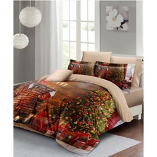 Yılbaşı (Lastikli Çarşaflı) Çift Kişilik Pamuk Saten Christmas Hows Nevresim Takımı