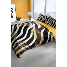 Zebra Feather 3D Pamuk Saten Çift Kişilik Nevresim Seti Nevresim Takımı
