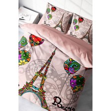 Doğal Pamuk Çift Kişilik 3D Digital Soft Paris Nevresim Takımı