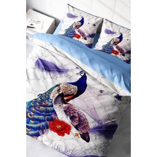 Çift Kişilik Sık Dokuma Pamuk Saten 3D Özel Tasarım Peafowl Nevresim Takımı