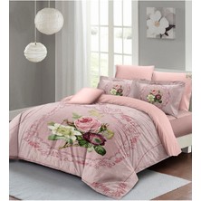 Çift Kişilik Özel Dokuma Pamuk Saten Damascus Rose Nevresim Takımı