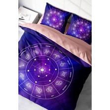Çift Kişilik Sık Dokuma Pamuk Saten 3D Özel Tasarım Astroloji Nevresim Takımı