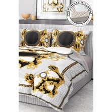 Pamuk Saten Lastikli Çarşaf Deluxe Koleksiyon Çift Kişilik 3D Brand Nevresim Takımı