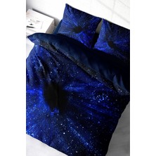 Çift Kişilik Sık Dokuma Pamuk Saten 3D Özel Tasarım Blue Night Nevresim Takımı