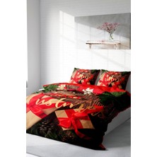 Yılbaşı Merry Christmas Çift Kişilik 3D Pamuk Saten Gift Nevresim Takımı