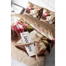 Doğal Pamuk Çift Kişilik 3D Digital Love You Nevresim Takımı