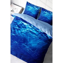 Doğal Pamuk Çift Kişilik 3D Digital Middle In Sea Nevresim Takımı