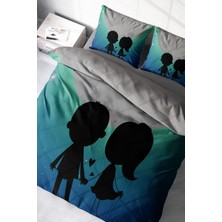 Çift Kişilik Sık Dokuma Pamuk Saten 3D Özel Tasarım Sevgililer Günü Nevresim Takımı