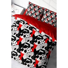 Çift Kişilik Sık Dokuma Pamuk Saten 3D Özel Tasarım Womans Pattern Nevresim Takımı