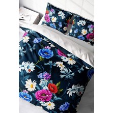 Çift Kişilik Sık Dokuma Pamuk Saten 3D Özel Tasarım Renkli Çiçekler Nevresim Takımı