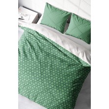 Doğal Pamuk Çift Kişilik 3D Digital Green Pattern Nevresim Takımı