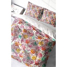 Doğal Pamuk Çift Kişilik 3D Digital Peacock Feathers Nevresim Takımı