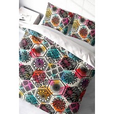 Çift Kişilik Sık Dokuma Pamuk Saten 3D Özel Tasarım Patchwork Tiles Nevresim Takımı