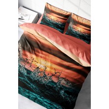 Çift Kişilik Sık Dokuma Pamuk Saten 3D Özel Tasarım Deniz Nevresim Takımı