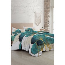 Çift Kişilik Sık Dokuma Pamuk Saten 3D Özel Tasarım Luxury Leaves Luxury Nevresim Takımı