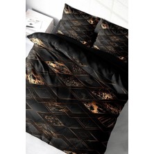 Çift Kişilik Sık Dokuma Pamuk Saten 3D Özel Tasarım Black Suite Nevresim Takımı