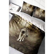 Lastikli Çarşaflı Pamuk Saten Çift Kişilik Fluwolf Nevresim Takımı