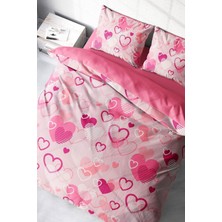 Doğal Pamuk Çift Kişilik 3D Digital Sevgililer Günü x Nevresim Takımı