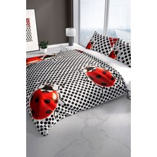 Ladybug 3D Pamuk Saten Çift Kişilik Nevresim Seti Nevresim Takımı