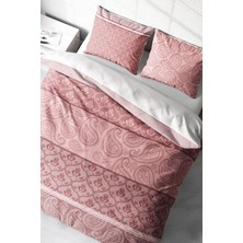 Doğal Pamuk Çift Kişilik 3D Digital Pink Simurg Nevresim Takımı