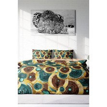 Çift Kişilik Lastikli Çarşaflı Pamuk Saten Vintage Design Nevresim Takımı