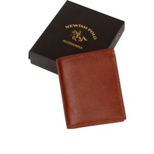 Newish Polo Erkek Hakiki Deri Cüzdan ve Kartlık - newpolo007 - Taba