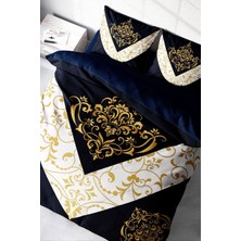 Lastikli Çarşaflı Pamuk Saten Çift Kişilik Osmanlı Motifleri V Nevresim Takımı