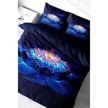 Çift Kişilik Sık Dokuma Pamuk Saten 3D Özel Tasarım Lotus Night Nevresim Takımı