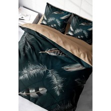 Çift Kişilik Sık Dokuma Pamuk Saten 3D Özel Tasarım Black Feather Nevresim Takımı
