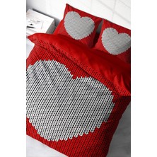 Çift Kişilik Sık Dokuma Pamuk Saten 3D Özel Tasarım Woven Heart Nevresim Takımı